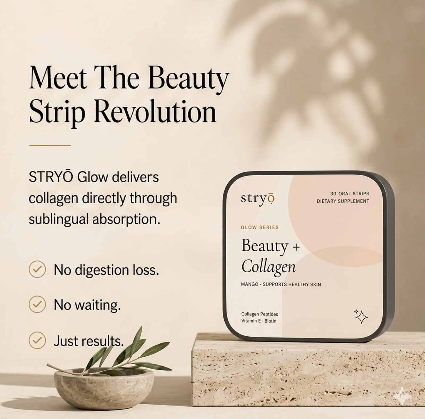 Stryō Glow · Strips de beauté à base de collagène