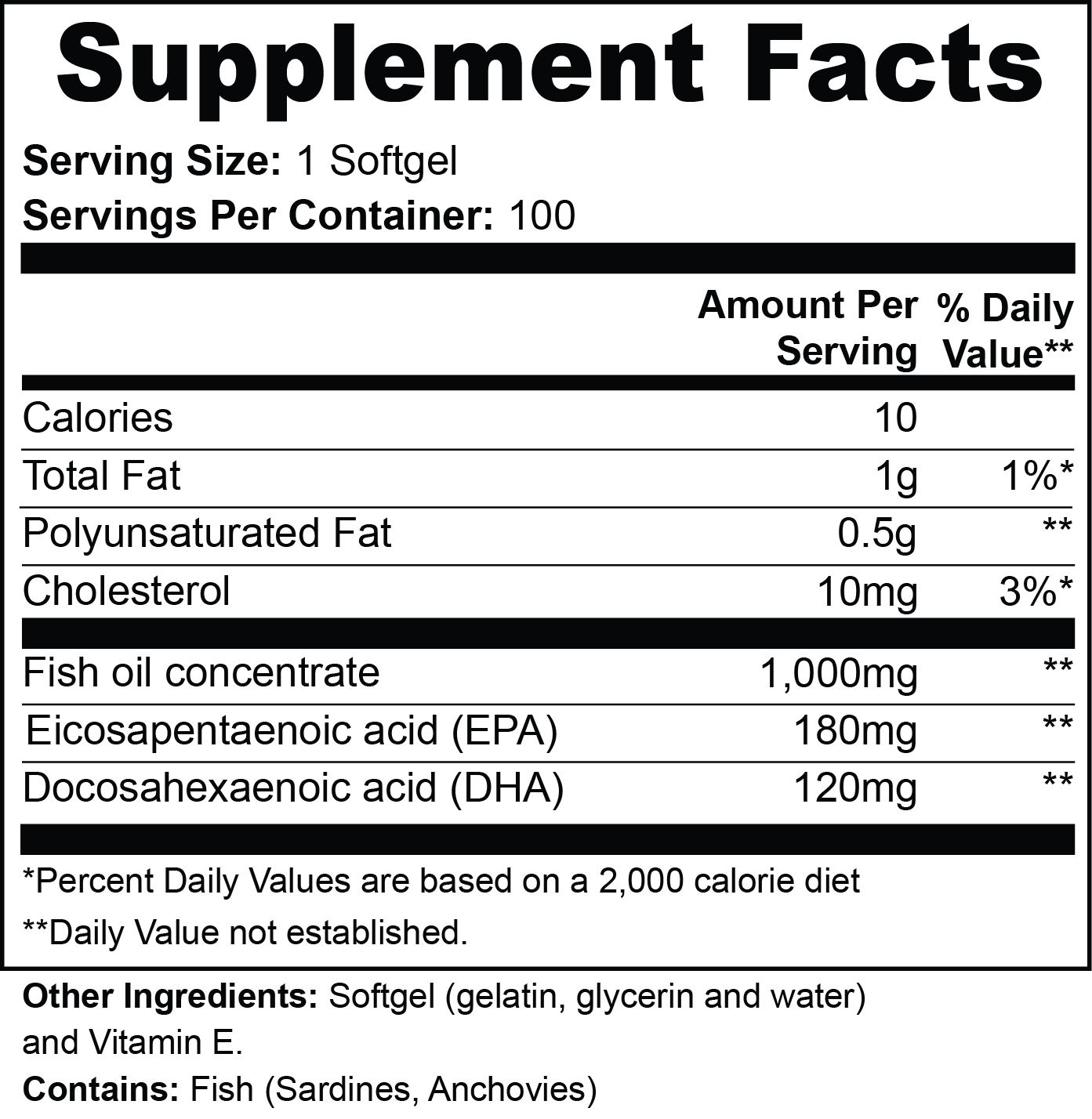 Oméga-3 EPA 180mg + DHA 120mg