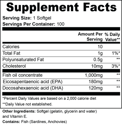 Oméga-3 EPA 180mg + DHA 120mg