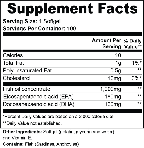 Oméga-3 EPA 180mg + DHA 120mg
